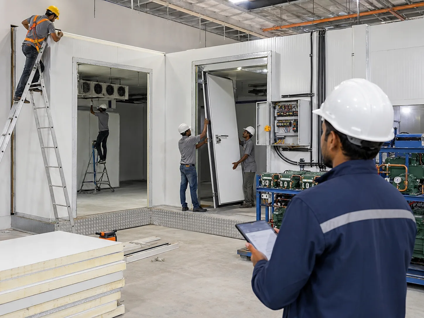 Cold room contractor supervising commercial installation in Kolkata