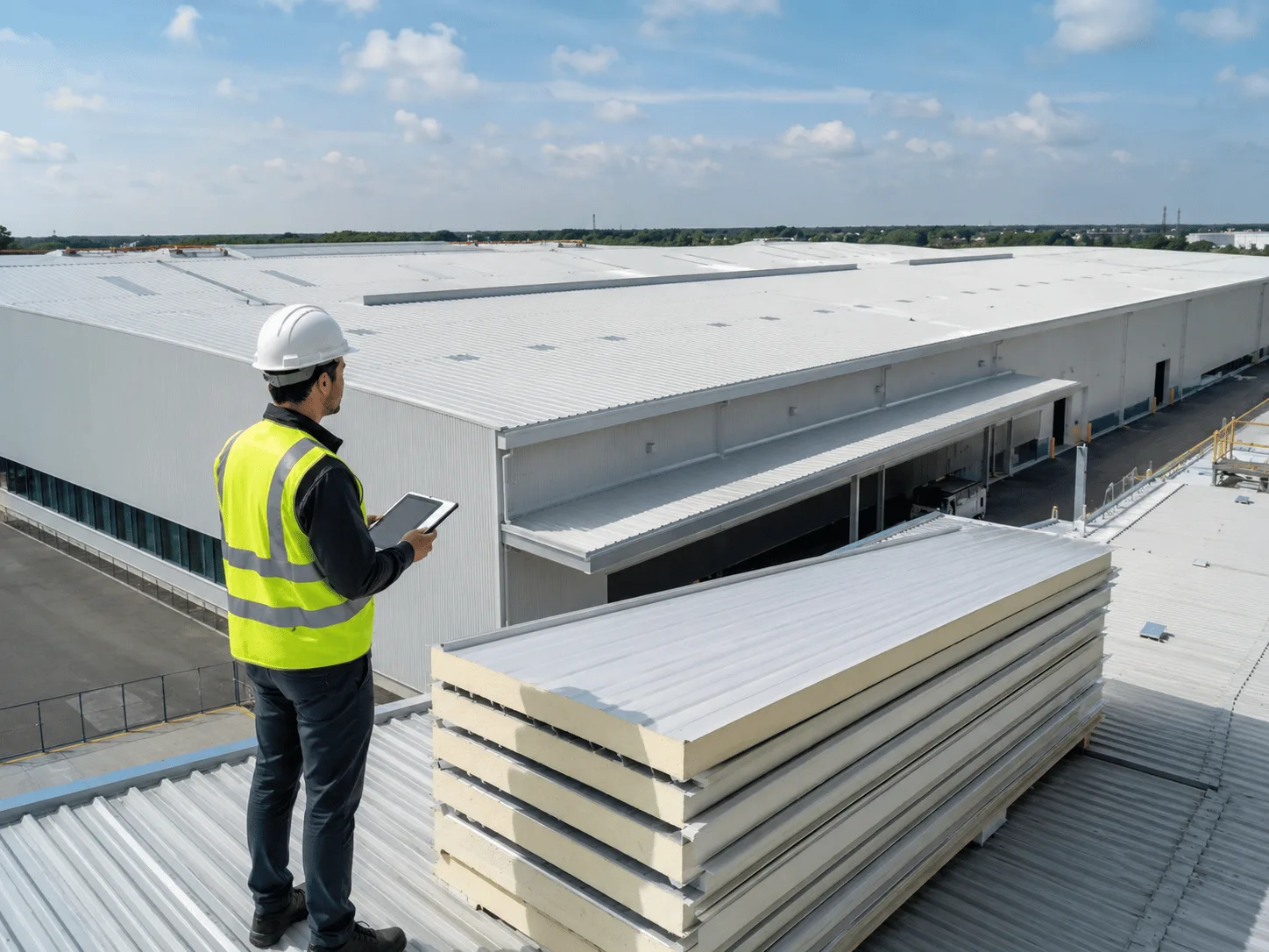 PUF sheet for roof solution for industrial, warehouse and commercial roofing applications